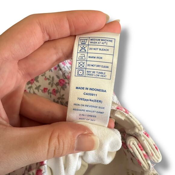 Émile et Rose Baby Girl 2-in-1 Romper Dress Outfit‎ 3M Pink Floral Cotton Blend - Picture 7 of 11